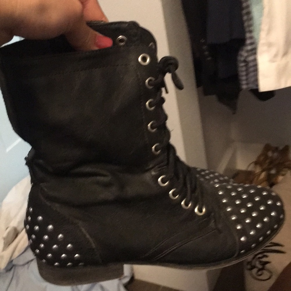 Studded combat boots